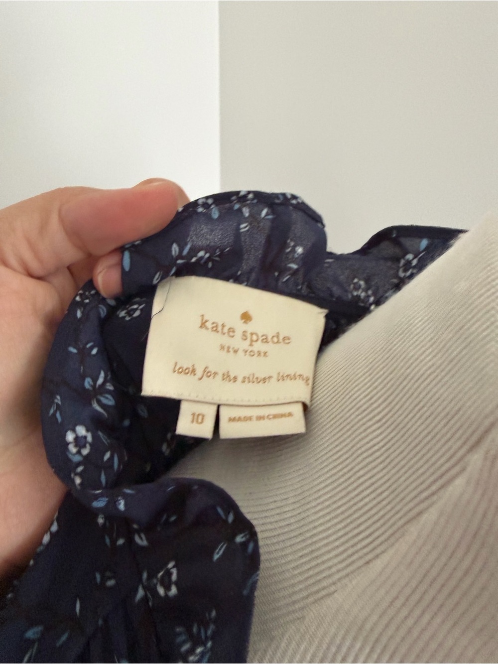 kate spade Navy Floral Ruffle Midi Dress - Picture 5 of 7